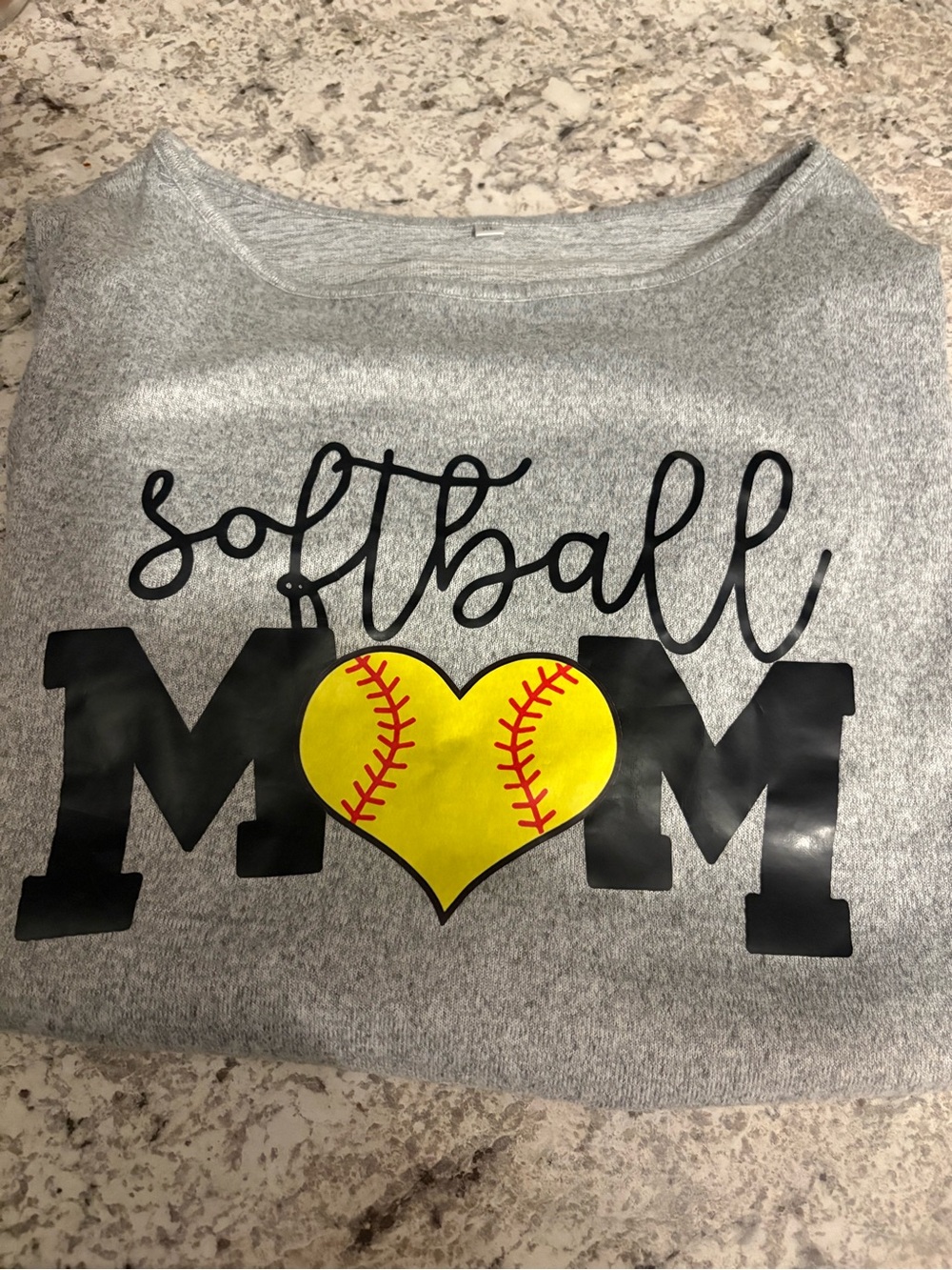 Light Gray softball mom Top with Size XL Tag